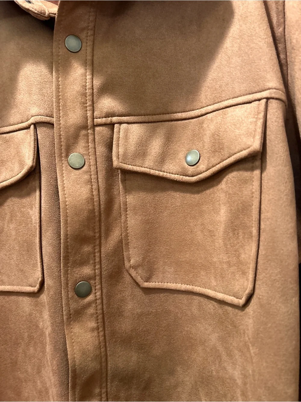 🤎FRYE Men's Button-Front Suede Jacket in Caramel Brown🤎